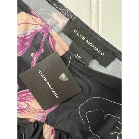 CLUB MONACO Floral Ruched Front Shirt Small NEW. 174 - Picture 3 of 4